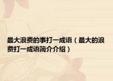 最大浪费的事打一成语（最大的浪费打一成语简介介绍）