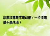 漆黑漆黑是不是成语（一片漆黑是不是成语）