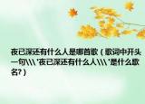 夜已深还有什么人是哪首歌（歌词中开头一句\