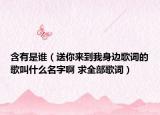 含有是谁（送你来到我身边歌词的歌叫什么名字啊 求全部歌词）