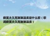 寂寞太久而渐渐温柔是什么歌（歌词寂寞太久而渐渐温柔）