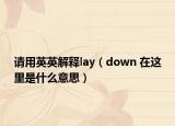 请用英英解释lay（down 在这里是什么意思）