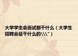 大学学生会面试都干什么（大学生招聘会是干什么的\