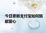 今日更新支付宝如何捐献爱心