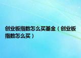 创业板指数怎么买基金（创业板指数怎么买）