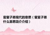官宦子弟现代的意思（宦官子弟什么意思简介介绍）