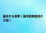 晟丰什么意思（晟丰的寓意简介介绍）