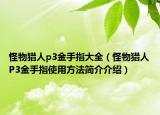 怪物猎人p3金手指大全（怪物猎人P3金手指使用方法简介介绍）