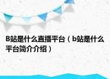 B站是什么直播平台（b站是什么平台简介介绍）