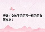 唐敏（女孩子的花刀一样的花有何寓意）