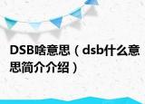 DSB啥意思（dsb什么意思简介介绍）