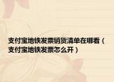 支付宝地铁发票销货清单在哪看（支付宝地铁发票怎么开）