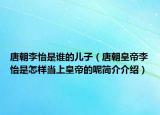 唐朝李怡是谁的儿子（唐朝皇帝李怡是怎样当上皇帝的呢简介介绍）