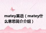 matey英语（matey什么意思简介介绍）