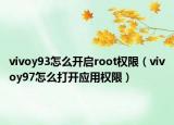 vivoy93怎么开启root权限（vivoy97怎么打开应用权限）