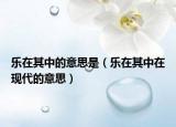 乐在其中的意思是（乐在其中在现代的意思）