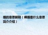 婚的意思解释（祼婚是什么意思简介介绍）