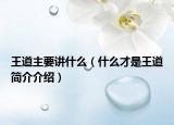 王道主要讲什么（什么才是王道简介介绍）