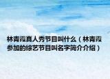 林青霞真人秀节目叫什么（林青霞参加的综艺节目叫名字简介介绍）