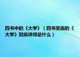 四书中的《大学》（四书里面的《大学》到底讲得是什么）