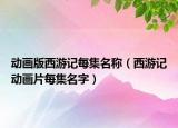 动画版西游记每集名称（西游记动画片每集名字）