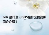 bds 是什么（BDS是什么的简称简介介绍）
