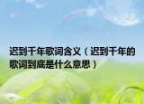 迟到千年歌词含义（迟到千年的歌词到底是什么意思）