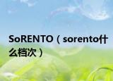 SoRENTO（sorento什么档次）