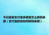 今日更新支付宝余额宝怎么转到余额（支付宝的钱如何转到余额）