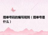 提单号码的编写规则（提单号是什么）