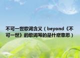 不可一世歌词含义（beyond《不可一世》的歌词写的是什麽意思）