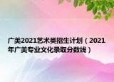 广美2021艺术类招生计划（2021年广美专业文化录取分数线）