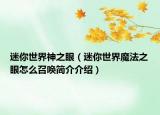 迷你世界神之眼（迷你世界魔法之眼怎么召唤简介介绍）