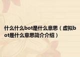 什么什么bot是什么意思（虚拟bot是什么意思简介介绍）