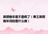 嬴驷晚年是不是疯了（秦王嬴驷晚年得的是什么病）