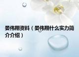 晏伟翔资料（晏伟翔什么实力简介介绍）