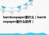 bamboopaper是什么（bamboopaper是什么软件）