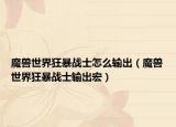 魔兽世界狂暴战士怎么输出（魔兽世界狂暴战士输出宏）