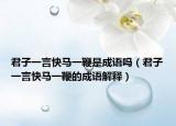 君子一言快马一鞭是成语吗（君子一言快马一鞭的成语解释）