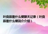 叶良辰是什么梗聊天记录（叶良辰是什么梗简介介绍）