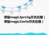 荣耀magic3pro5g开关在哪（荣耀magic2volte开关在哪）