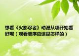 想看《火影忍者》动漫从哪开始看好呢（观看顺序应该是怎样的）