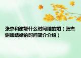 张杰和谢娜什么时间结的婚（张杰谢娜结婚的时间简介介绍）