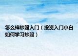 怎么样炒股入门（投资入门小白如何学习炒股）