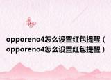 opporeno4怎么设置红包提醒（opporeno4怎么设置红包提醒）