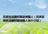 屈原在战国时期是哪国人（屈原是春秋战国时期哪国人简介介绍）