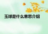 玉球是什么意思介绍