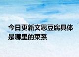 今日更新文思豆腐具体是哪里的菜系