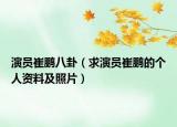 演员崔鹏八卦（求演员崔鹏的个人资料及照片）