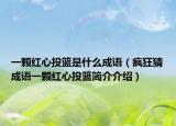 一颗红心投篮是什么成语（疯狂猜成语一颗红心投篮简介介绍）